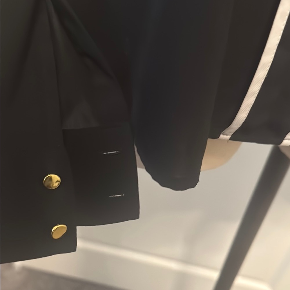 Women's Calvin Klein Black Blouse with White Trim - Picture 2 of 5